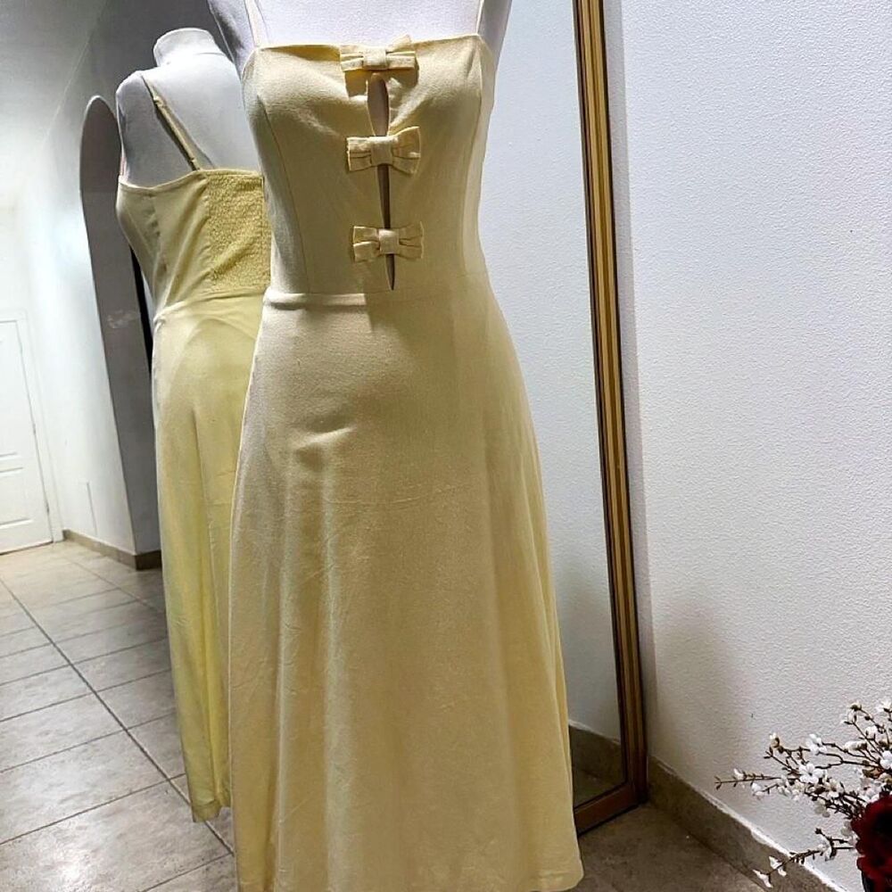 Wayf Women's Cream and Yellow Dress